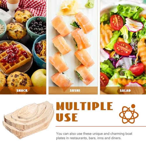 Juego de 40 platos desechables forma bote para sushi miniatura 6