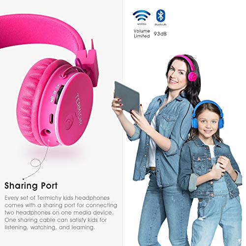 Termichy Bluetooth Kopfhörer Kinder mit 93dB Lautstärkebegrenzung, Faltbare Tragbare Leicht kopfhoerer Kabellos mit… - Image 4