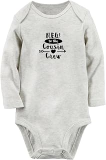 New to the Cousin Crew Novelty Rompers, Newborn Baby Bodysuits, Infant Jumpsuits Outfits, Kids Long Sleeves Clothes