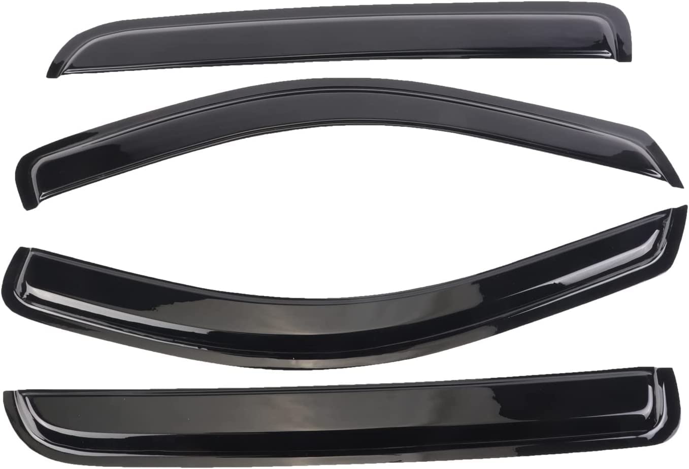 Window Visors Shade Sun Rain Guards FIT 2004-2008 Ford F-150 SuperCrew & 2006-2008 Lincoln Mark LT SuperCrew – 4-Piece Set, Smoked Black Acrylic – Replace OE 94443