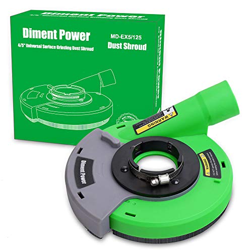 Diment Power Universal Surface Grinding Dust Shroud for Angle Grinder 4 inch/ 4.5 inch/ 5 inch. Collect Grinding Dust-Wood,Stone,Cement,Marble,Rock,Granite,Concrete