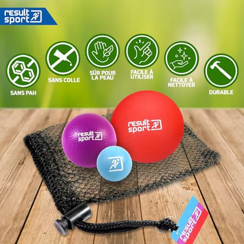 ResultSport Balle de Massage Lacrosse pour la récupération de la fasciite Plantaire, Massage des Points de déclenchement (Lacrosse - Bleu/Rouge/Vert, Lacrosse) – Image 4