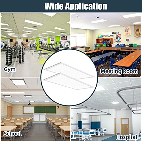 2X4 Led Flat Panel Light,4 Pack,75Watt,0-10V Dimmable,7800 Lumens,5000K Daylight White Color, Drop Ceiling Flat Led Light Panel,Recessed Edge-Lit Troffer Fixture #TOP6