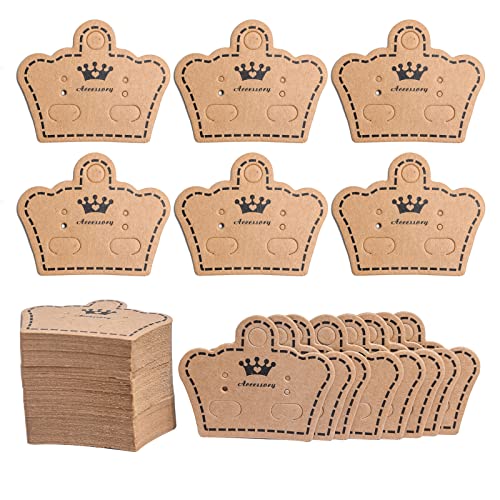 200 Stück Kronenform Ohrringe Display Karten Ohrringe Display Karten Sets Ohrring Verpackung Halter Karten Schmuck Verpackung für Ohrringe Schmuck Verpackung Cover