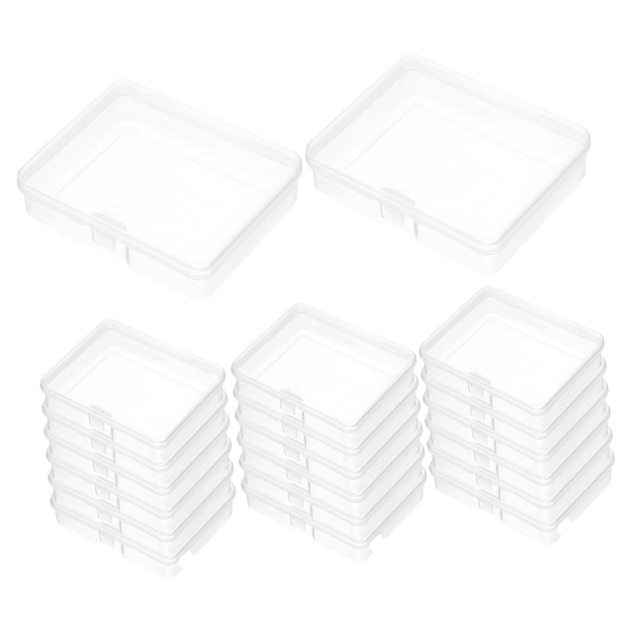 Ipetboom 4sets Mini Bead Organizers Storage Cases Small Storage Bins Lids Plastic Jewelry Organizer Box 20pcs*4