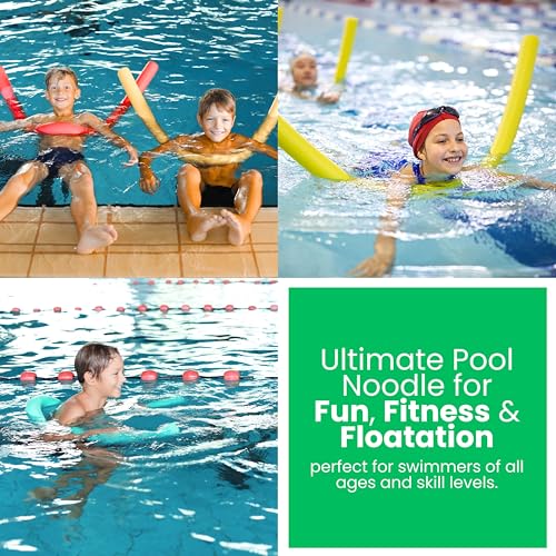 ADEPTNA Swimming Pool Noodle Float Aid Woggle Logs Noodles Water Flexible Swim Aid Aqua Aerobics Exercise Pool Noodle for Kids and Adults (BLUE) - Image 3