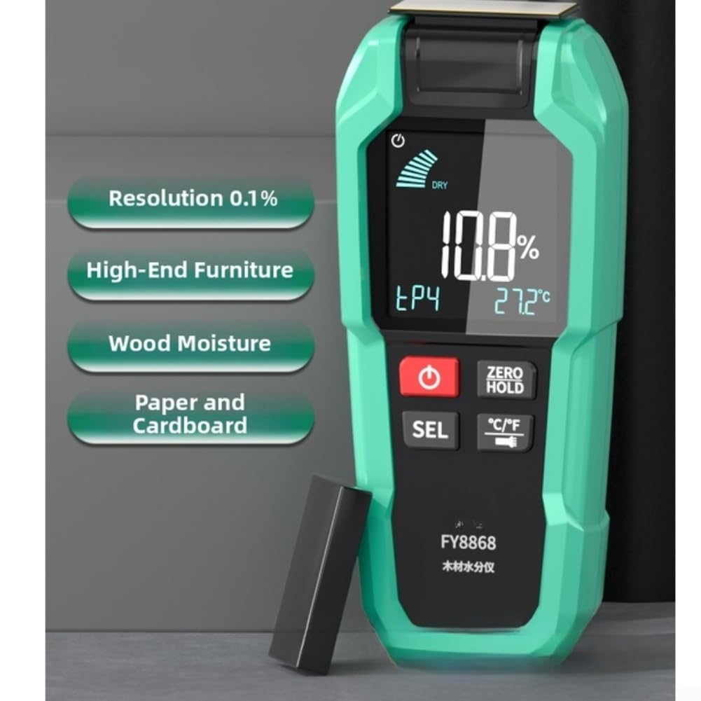 Medidor de humedad para madera, pantalla LCD antidestrucción