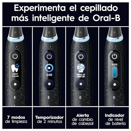 Oral-B iO 10 Cepillo de Dientes Eléctrico Negro, + 1 Cabezal y 1 Estuche Cargador de Viaje, Diseñado por Braun - imagen 8