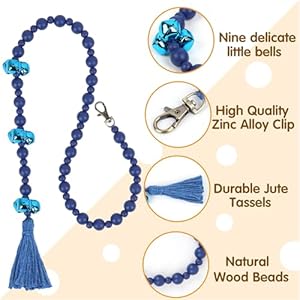 Canine Doorbells, Canine Doorbells for Potty Coaching, Adjustable Hanging Door Bell with 9 Bells Canine Bells to Go Outdoors for Small Medium Massive Canine (Navy Blue)