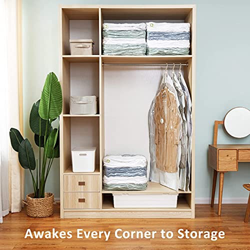 Taili 6 Pack Hanging & Jumbo Vacuum Storage Bags Space Saver Cube Vacuum Sealer Bags For Clothes And Beddings, 3 Long Hanging And 3 Jumbo Cube Storage Bags Combo, Free Up 80%, Space Vacuum Sealed For Closet Organization And Storage, Space Bags Vacuum Storage Bags #TOP3