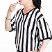 obmwang Referee Shirt for Womens and Mens, Black and White Stripe Umpire Jersey V Neck Ref Uniform for Football Halloween