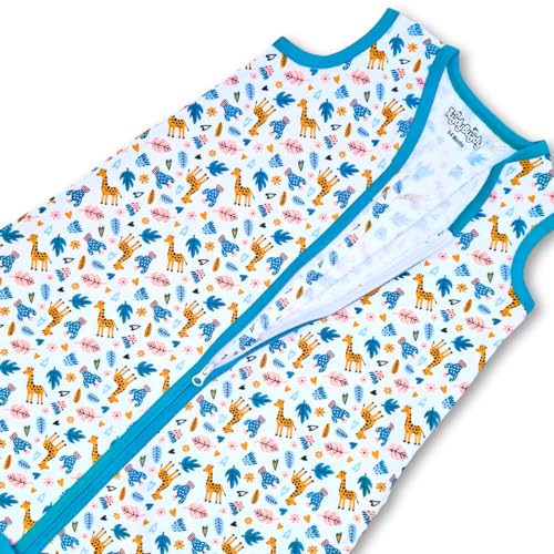Image of TuddyBuddy 100% Cotton Wearable Blanket Sleeping Bag for Baby | Ideal for Babies & Kids Hypoallergenic Fabrics | Pack of 1 - White AOP, 0-6 Months