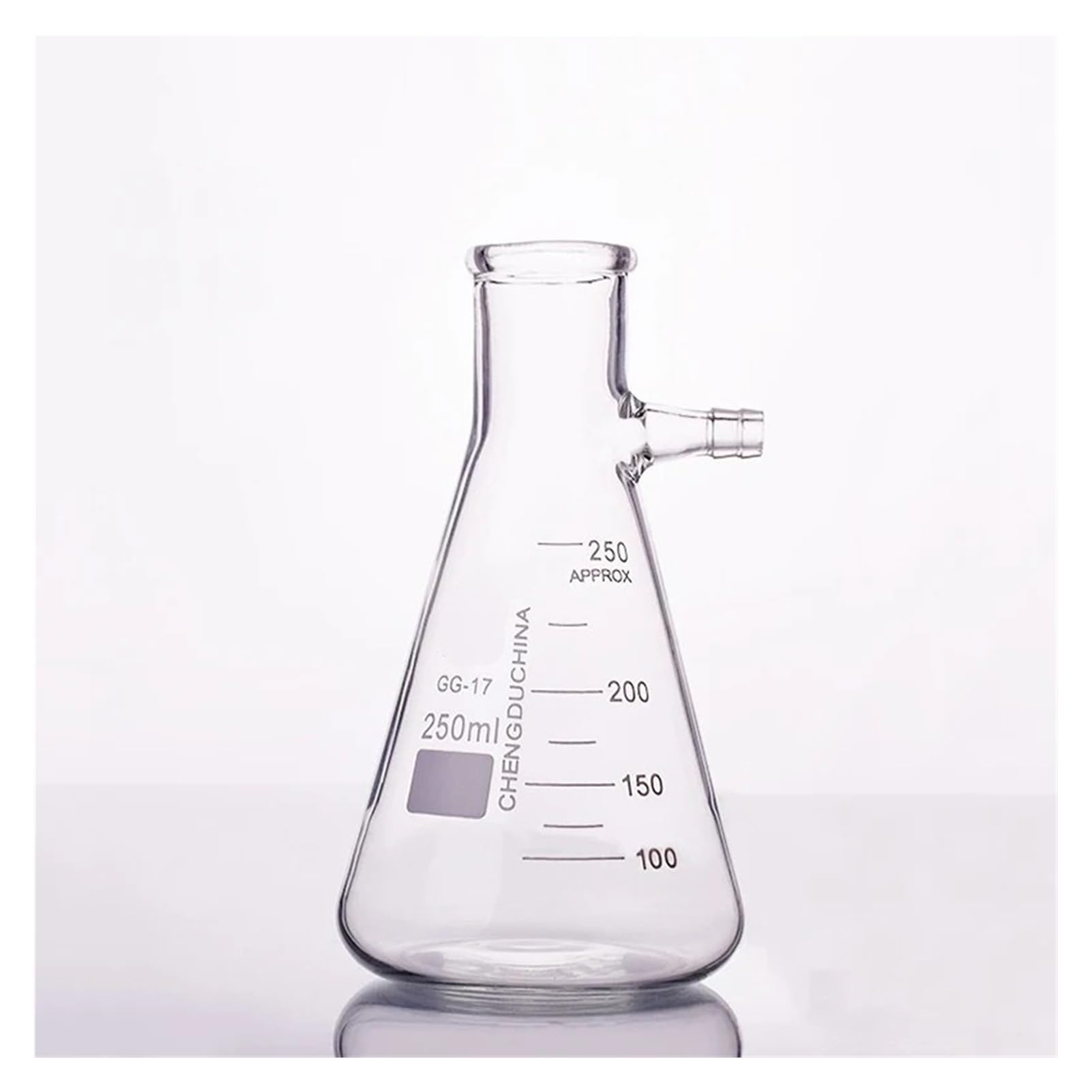 Matraz filtrante Cuello Estrecho con graduaciones,Capacidad 50mL-10000mL,Matraz Triangular con túbulos,Frasco Erlenmeyer filtrante(5000mL)