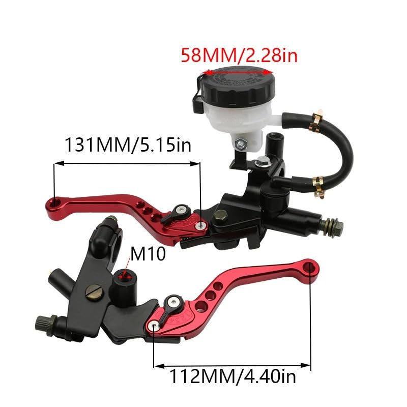 Bomba de freno y embrague universal de 22mm para manillar de motocicleta en color negro 3
