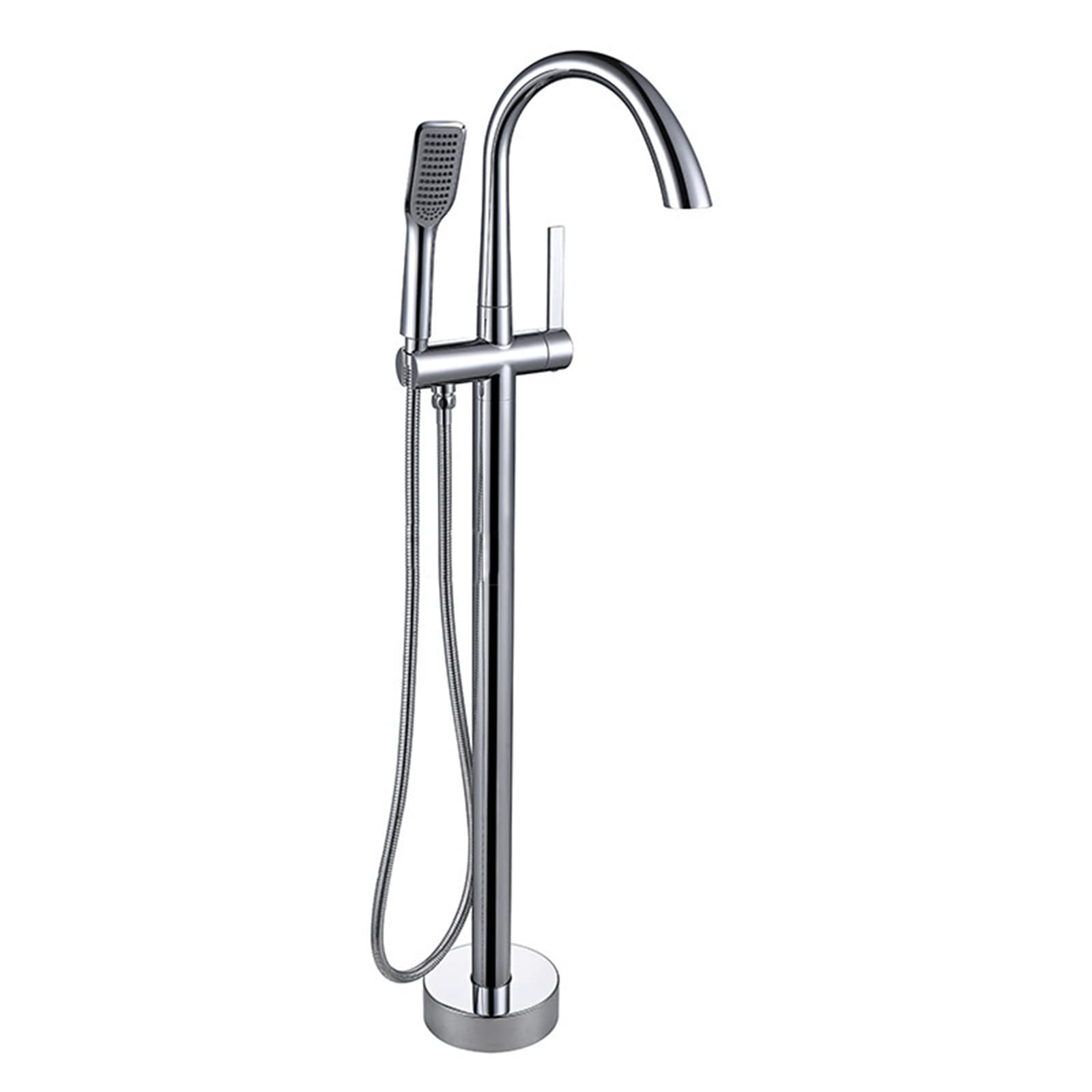 SBCGFY Modern Freestanding Bath Shower Mixer Tap With Single Handle And Chrome Finish,