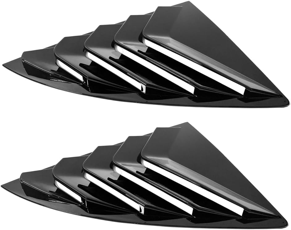 Rear Side Window Louver Cover - Replacement for Tesla Model Y 2017-2025 Rear Side Window Shutter Cover Louver Sport Style Cool Exterior Decoration fit (Glossy Black)