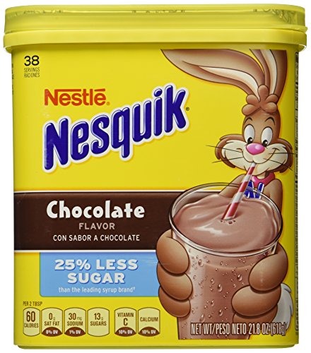 Nestle Nesquik Chocolate Flavor with 25% Less Sugar Than the Leading Syrup Brand 38 Servings 21.8 Oz. (1 Each)
