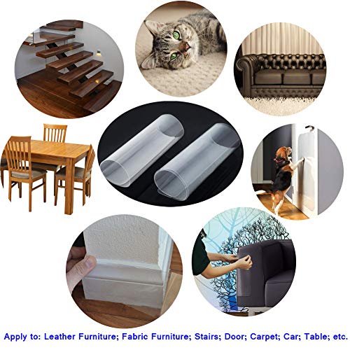 8 Pcs Furniture Protectors from Cats, Cat Scratch Deterrent, Couch Protector 4 Pack X-Large (17"L 12"W) + 4 Pack Large (18"L 9"W) Cat Repellent for Furniture, Stop Pets from Scratching Furniture Couch - Image 4