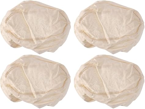 MAGICLULU 4pcs Oval Bread Fermented Cloth Cover Proofing Basket Cloth Liners Oval Pastry Liner Rattan Bowl Cover for Home Baking Baskets