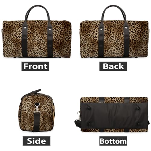 Travel Duffle Bag Women, Animal Leopard Skin Gym Bag Sports Bag, Lightweight Waterproof Foldable Overnight Bag, Carry on Shoulder Tote Bags for Hospital Maternity Mommy Gym2