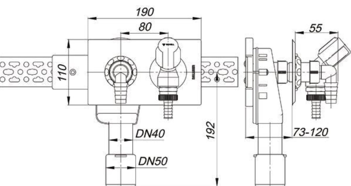 Dallmer Wandeinbau-Waschgeräte-Siphon DN 40/50 m Wasserversorgung | 130600