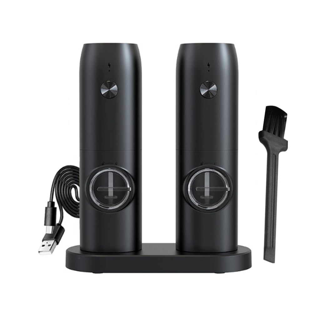 Qusedwey Light/Dark Mini Salt Pepper Grinder Electric Salt And Pepper Grinder Usb Rechargeable Grinder