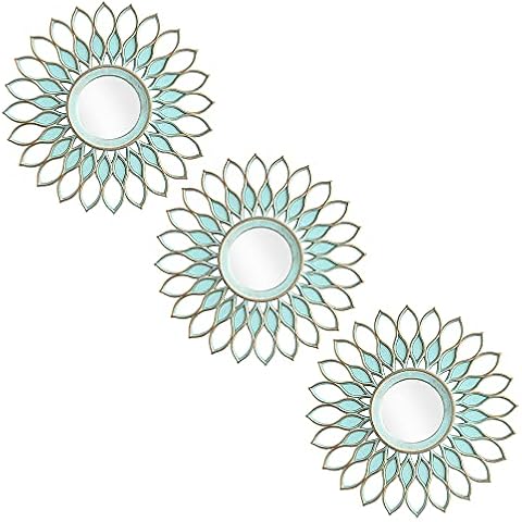 Aeveco Small Round Decor Wall Mirrors Pack of 3 for Room & Home | Green Mirrors for Wall Decor | Circle Mirrors Modern Wall Decor Gifts for Women & Moms | Decorative Mirrors Cover