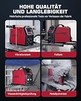 ARCCAPTAIN MIG MAG Schweißgerät 200 Ampere, 7 in 1 vollsynergisches Schweißgerät FLUX Fülldraht/MAG/MIG Schutzgas Schweißgerät/MMA/Lift TIG/Unterstützung Spool Gun/Punktschweißen, IGBT Inverter230V – Ansicht 8