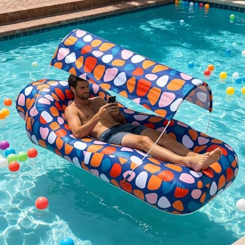 Tumbona inflable portátil y compacta con compartimento de almacenamiento 5