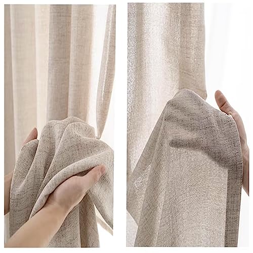 Ronaldecor Natural Linen Blended Semi Sheer Back Tab Curtains For Living Room Linen Textured Boho Light Filtering Bedroom Curtains Window Treatments,2 Panels 40 X 84 Inches #TOP5
