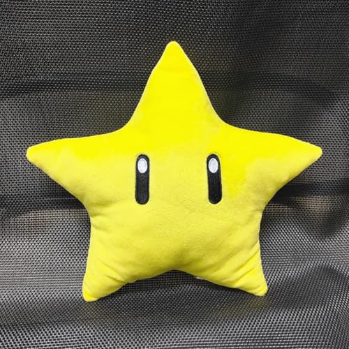 AOLIAY Yellow Star Plüschtier, Bequemes Kissen,Niedliche Stofftier Plüsch Kissen Puppe, Cartoon Stofftierpuppe Dekokissen 30cm..