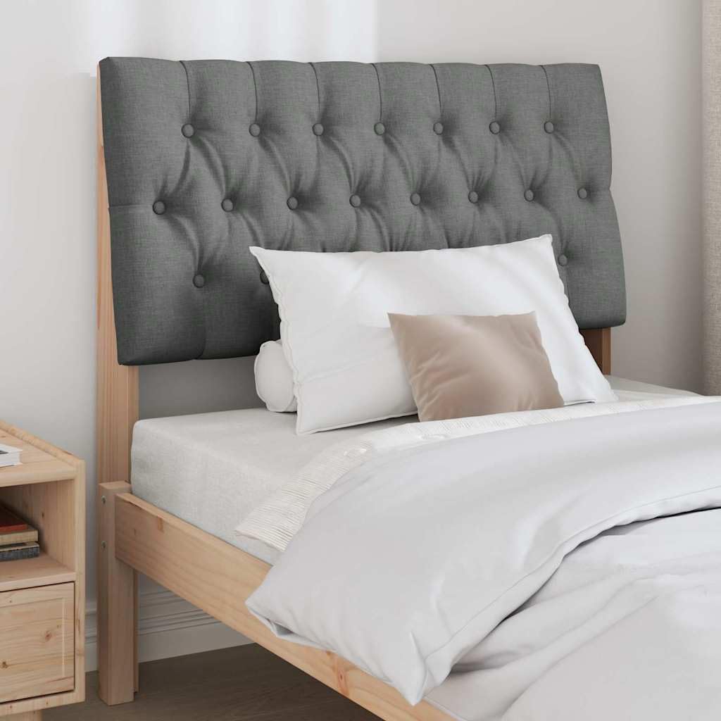 Tête de lit capitonnée en pin massif gris foncé 90 cm