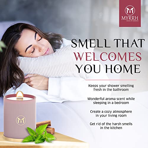 Sandalwood Patchouli Scented Candle, All Natural Pure Soy Candle, Elegant And Relaxing Aromatherapy Candle, Candle Gift For Home Decor, Lasts Up To 80-85 Hours, 15 Oz - Myrrhusa #TOP6