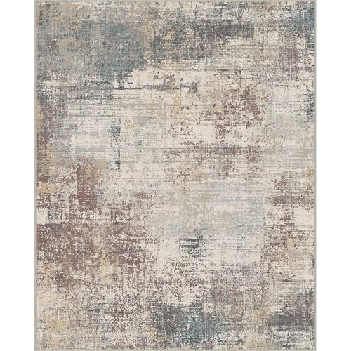 Area Rugs 8x10 Machine Washable Rug for Bedroom Living Room Dining Room, Large Modern Abstract Soft Rugs, Indoor Low Pile Carpet with Non Slip Rubber Backing, Abstract Light Colorful