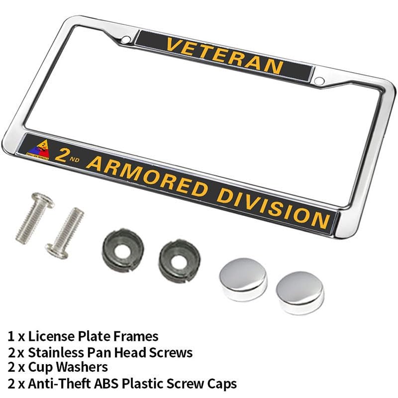 Image of 3rd Armored Cavalry License Plate Frame - Military Military Veteran Car Accessory