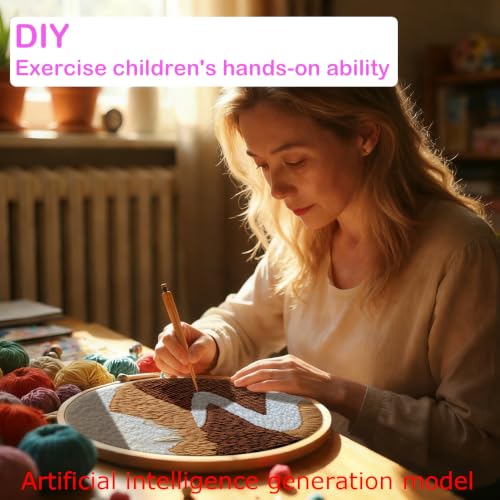 Image of 57lilina 6pcs Landscape Coaster Punch Needle Kit for Beginners & Adults | Complete Step-by-Step Guide Make Punch Stitching Embroidery Art Drink Coasters, Easy DIY Hobby Craft Set for Women Starter