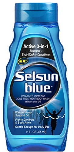 Selsun Blue Active 3-in-1 Dandruff Shampoo 11 Ounce (Pack of 3)