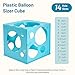 Auihiay 14 Holes Balloon Sizer Cube, Blue Balloon Size Measurement Tool for Arches and Decorations (1-10 Inch)