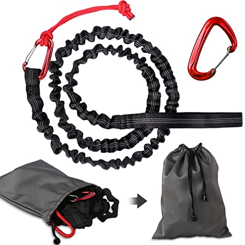 Abschleppseil, 3 Meter Fahrrad-Abschleppgurt Elastisch, Tragfähigkeit 500 lbs, Elastisch Recovery Tow Strap für Kinder Fahrrad MTB Oder Mountainbike (Schwarz)