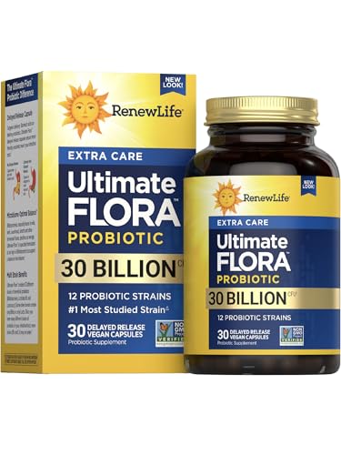 Renew Life Extra Care Digestive Probiotic Capsules, Daily Supplem...