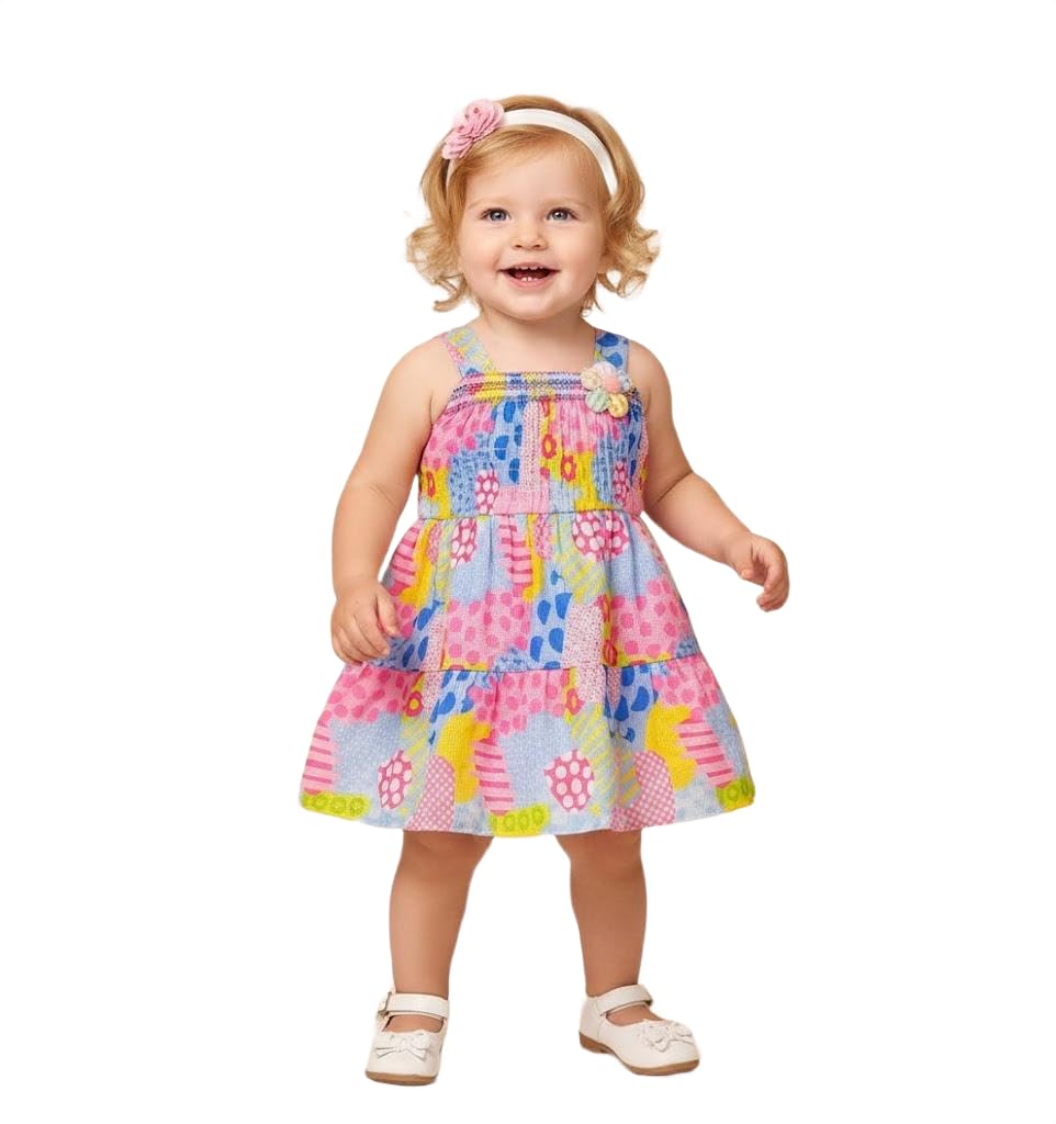 Baby Girls Premium Cotton Dress | Embroidered Detail Soft Breathable Outfit Party, Photoshoot, Birthday, Casual Outdoor Wear for Kids-image-6