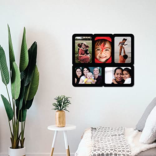 Image of Creative Arts n Frames One Piece Joint less Wooden Multi Picture Collage Photo Frame Home Decor Items Wall Decoration for living room Gift (Same5 11x13 inch 5 Photos Picture Frame)