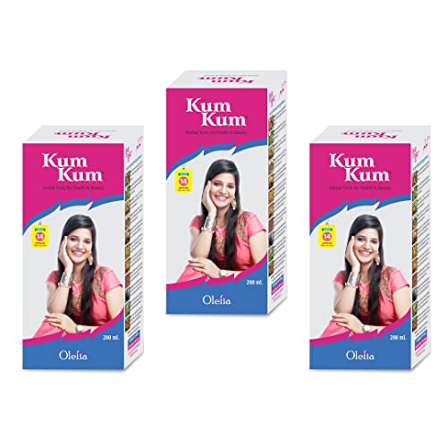 Kum Kum Syrup A Herbal Formulation For Female Uterine Problems, Health & Beauty Tonic, 200 Ml (Pack of 3)