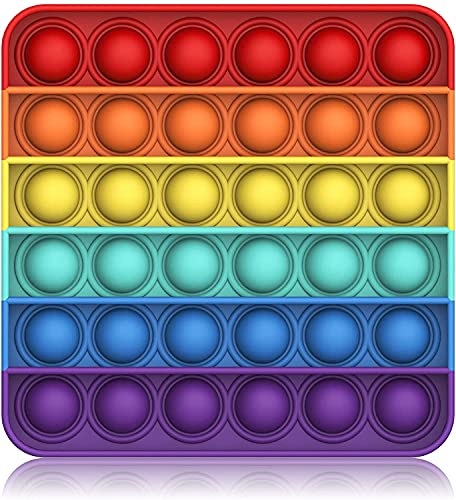YC COMPANY Pop it Fidget Toy Silicone Carré Multi-Couleurs Jeu Anti Stress Cover