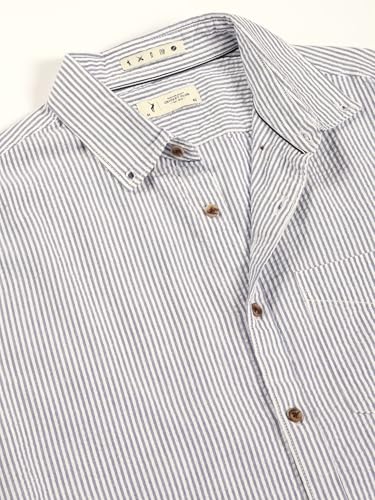 Image of Thomas Scott Men's | Slim Fit | Striped Design | Button-Down Collar | 100% Cotton Casual Shirt for Mens