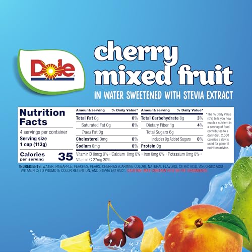 Dole Fruit Bowls Cherry Mixed Fruit, 4oz, 24 Cups - image 3
