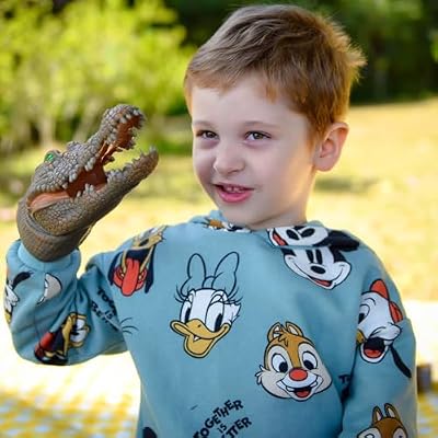 Gemini&Genius Crocodile Hand Puppet Toys Funny & Scared Alligator Head Puppets in Home, Stage and Class Role Play Toy for Kids and Toddlers