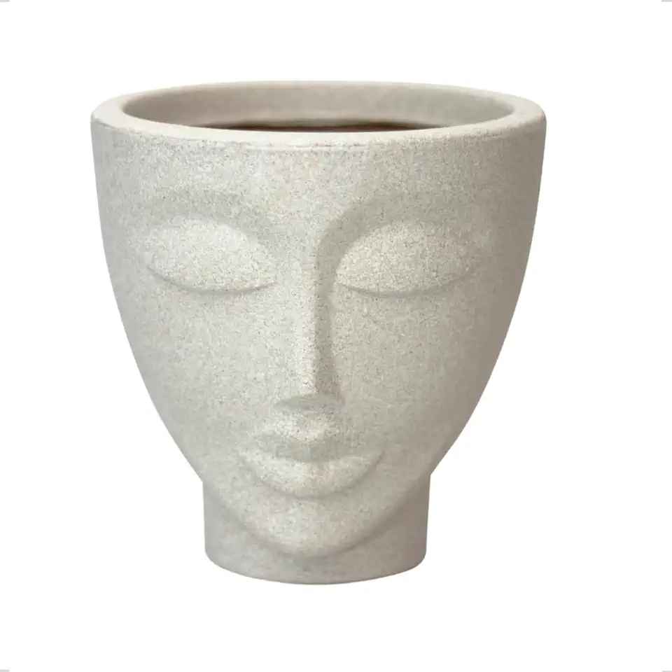 Vaso Para Planta Face Rosto Mulher N17 Nutriplan Cor Cimento