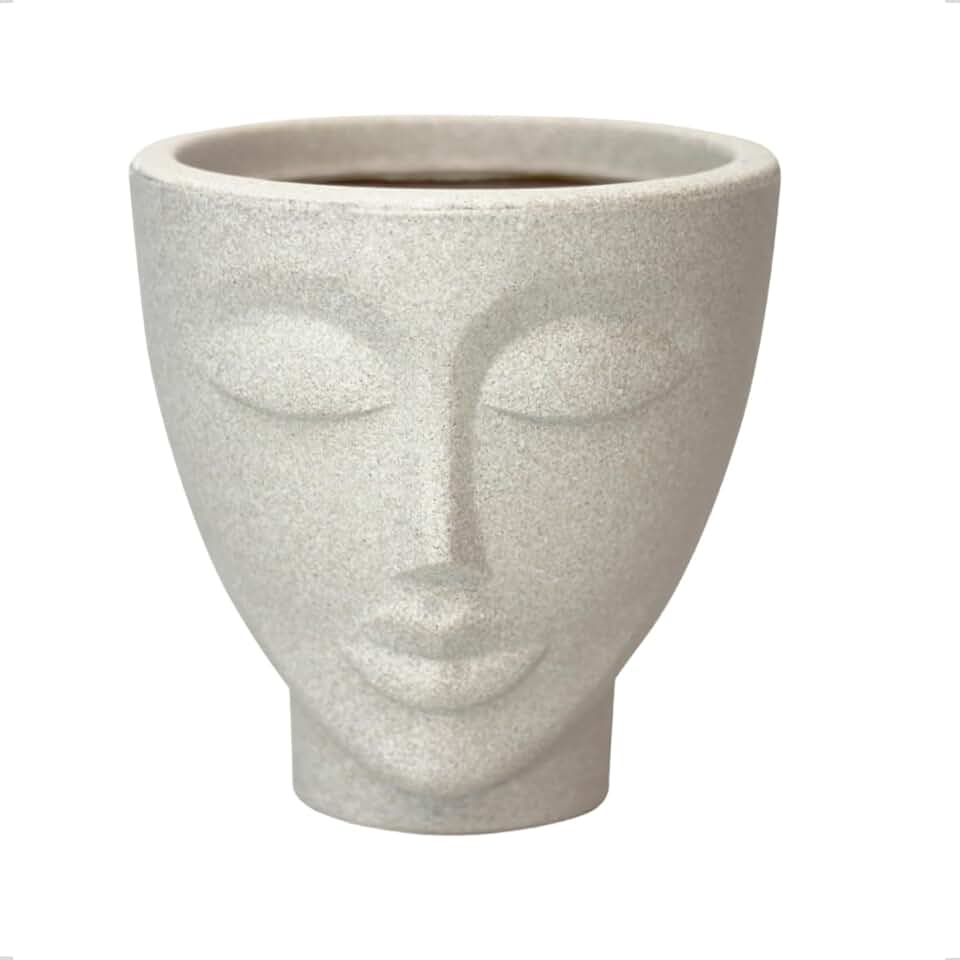 Vaso Para Planta Face Rosto Mulher N17 Nutriplan Cor Cimento