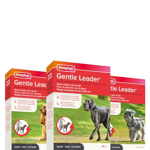 BEAPHAR - Gentle Leader® - Hundehalfter Für Große Rassen - Aus Nylon - Trainingshilfe Zur Kontrolle Und Führung - Von Tiertrainern Empfohlen - Größe L - Schwarz